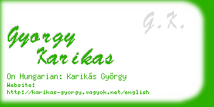 gyorgy karikas business card