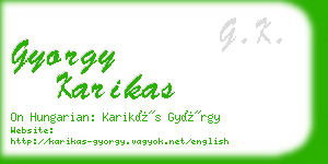 gyorgy karikas business card
